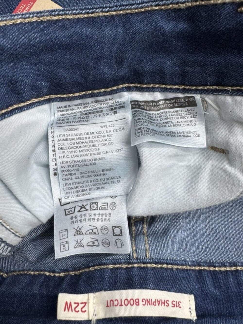 Levis 315 Shaping Boot Cut Jeans Womens 22W M Medium Wash Mid Rise Stretch NEW - Picture 7 of 15